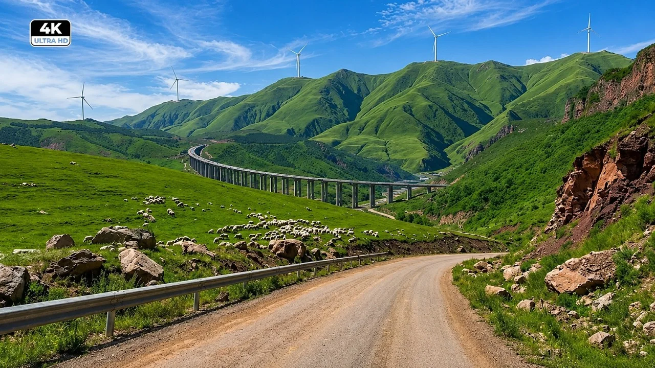 This Mountain Road Climbs 700m into China’s Windy Highlands | Scenic Drive 4K scenic drive