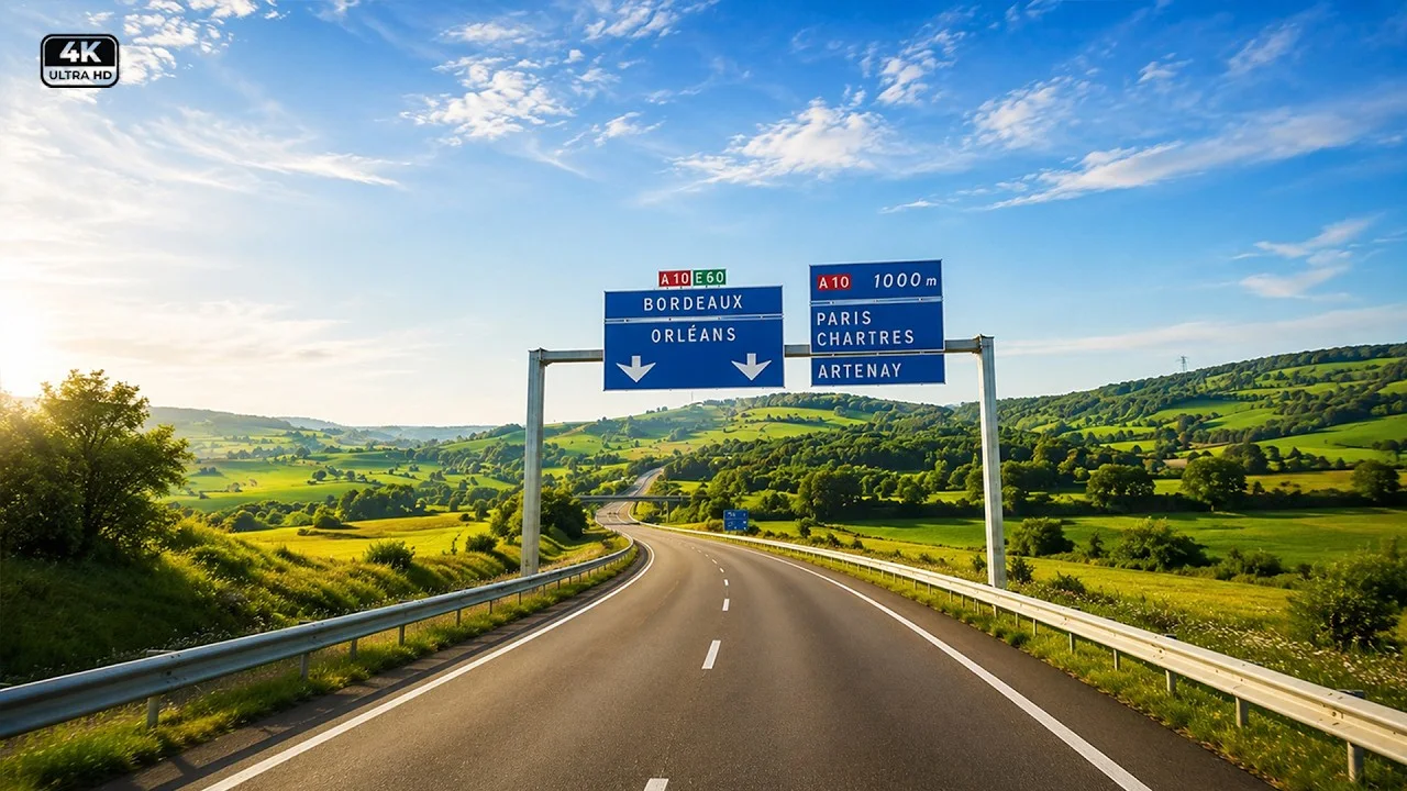 This French Autoroute Feels Surprisingly Peaceful | Dijon to Blois 4K Slow TV scenic drive