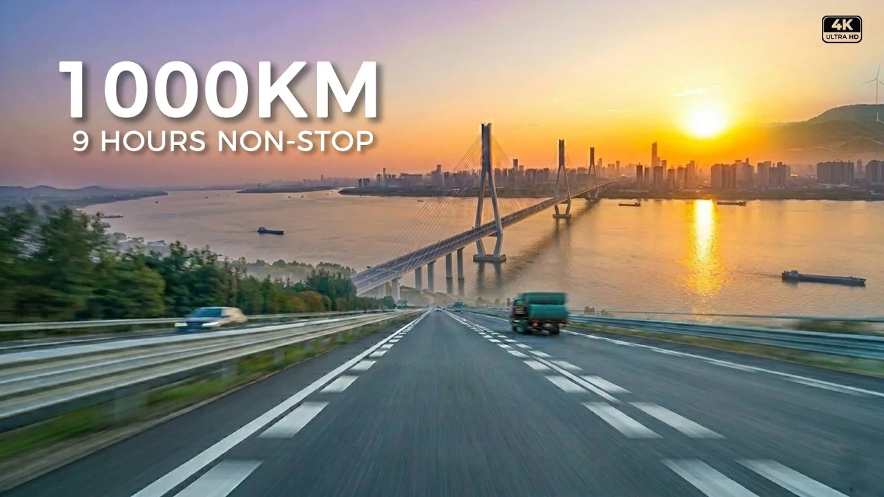 1,000 km | Beijing to Nanjing | No Traffic Lights | China Highway Drive 4K | POV | No Music scenic drive