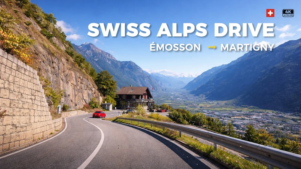 Swiss Alps Scenic Drive 4K | Émosson Dam → Col de la Forclaz → Martigny (Switchbacks | No Music) scenic drive