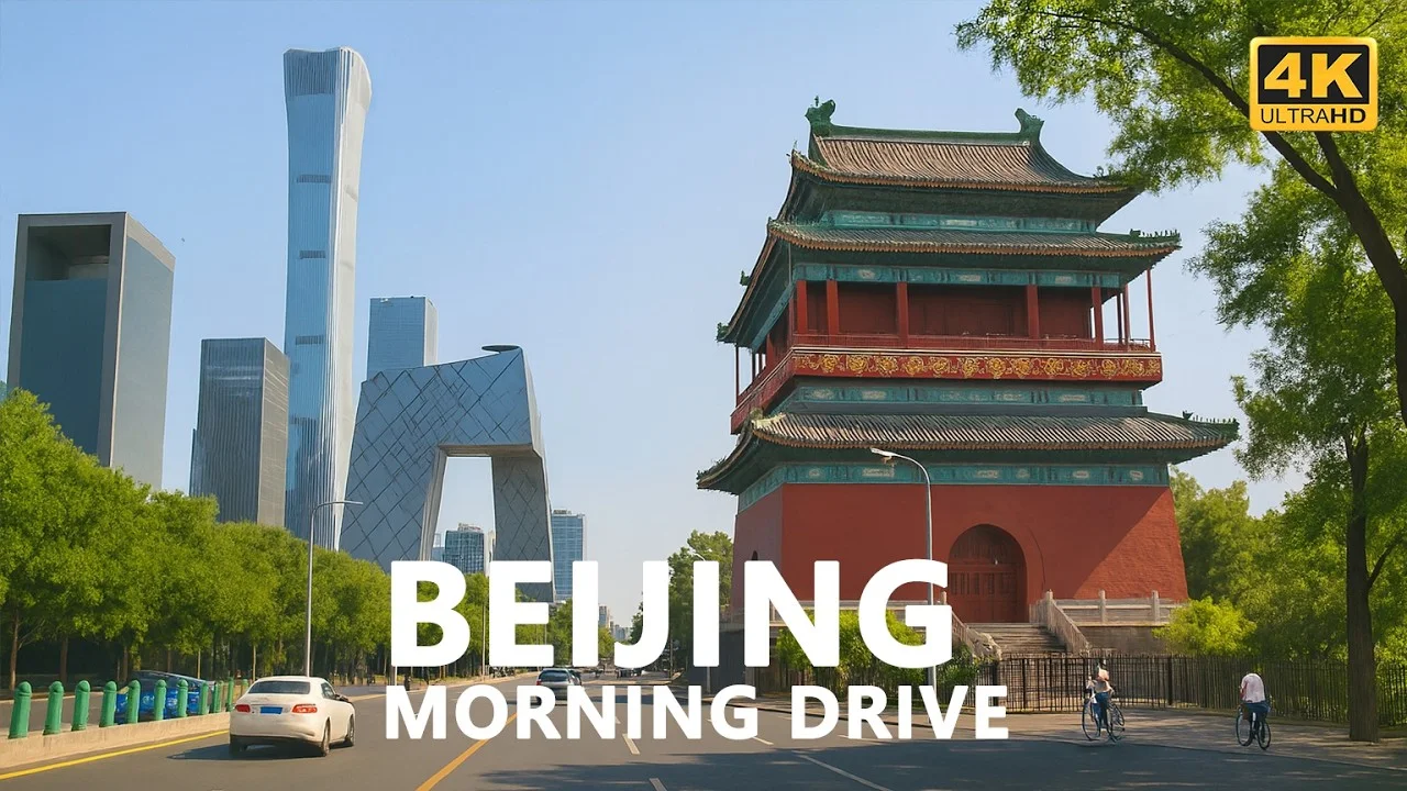 Beijing Morning Drive in 4K – From Historic Hutongs to China’s Wall Street | 4K City Drive scenic drive