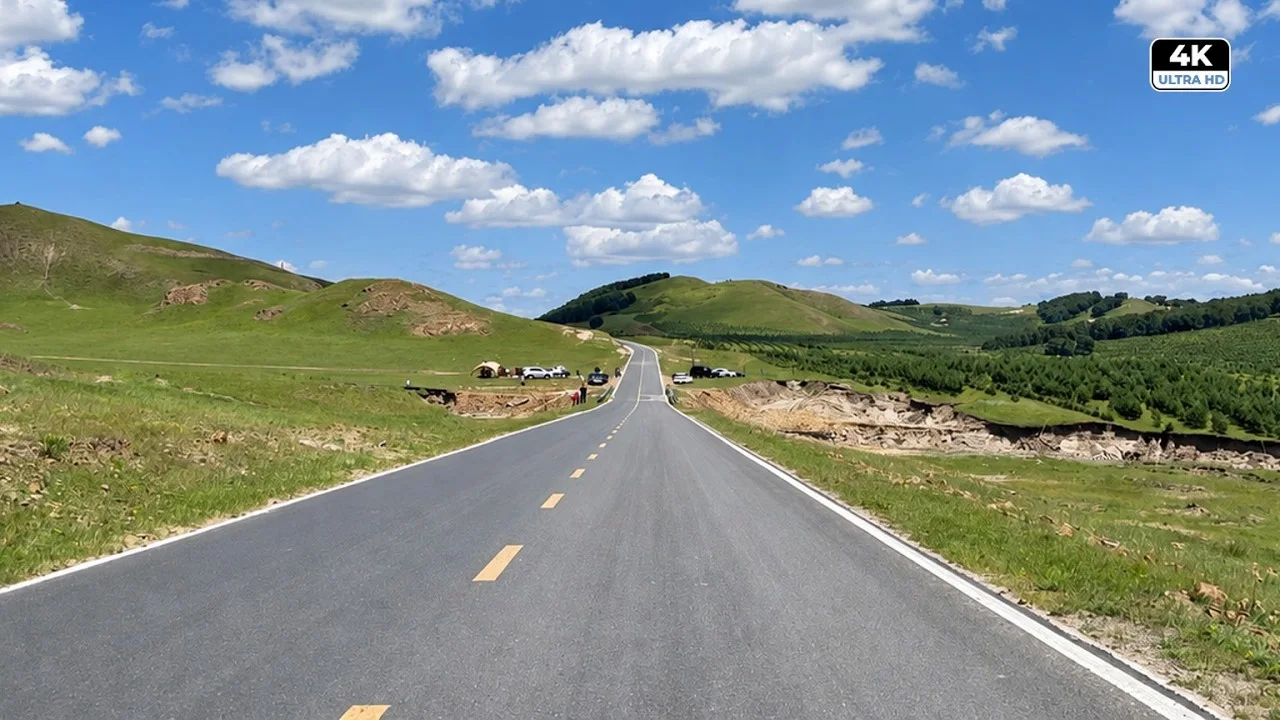 Driving Into a Grassland Dream | Inner Mongolia, China 4K HDR Drive with Real Road Sounds scenic drive