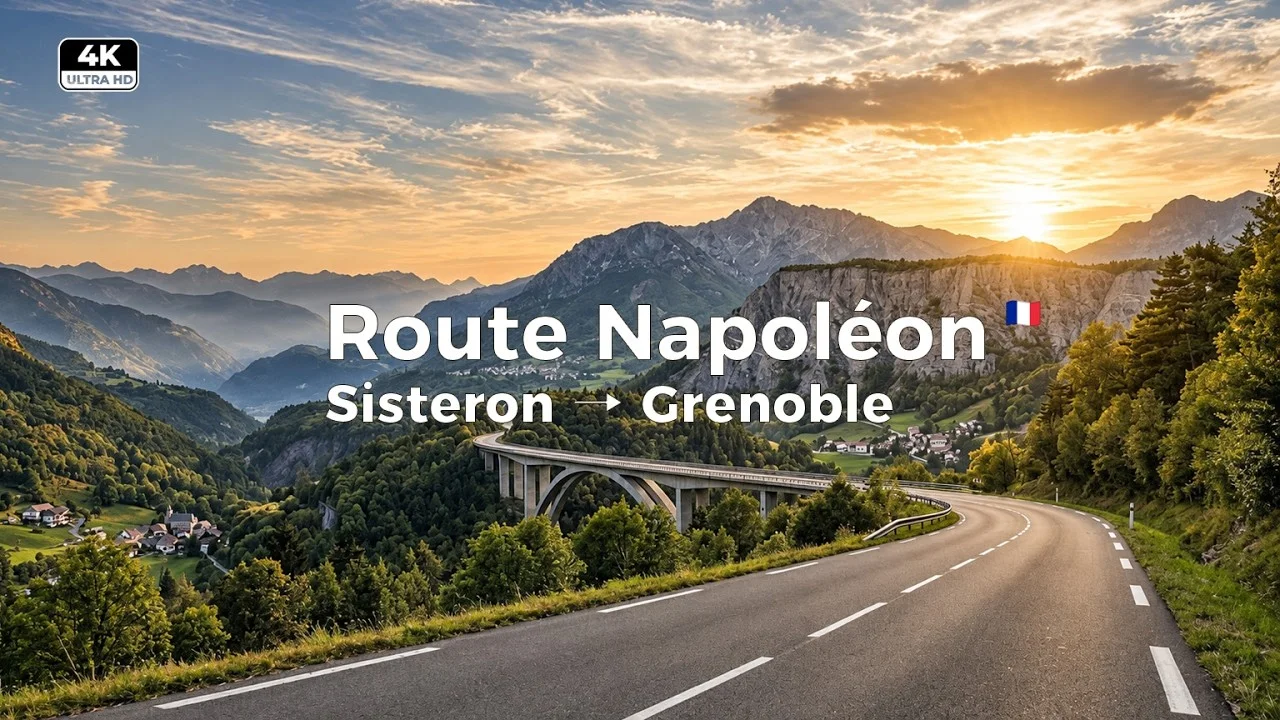 Relaxing French Alps Drive | Route Napoléon 4K with Real Road Sounds scenic drive