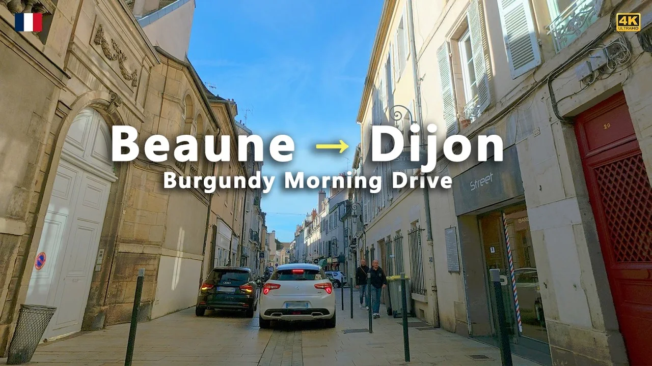 French Scenic Drive 4K | Beaune → Dijon (Burgundy Sunrise, A6 & A31 Motorway | No Music scenic drive