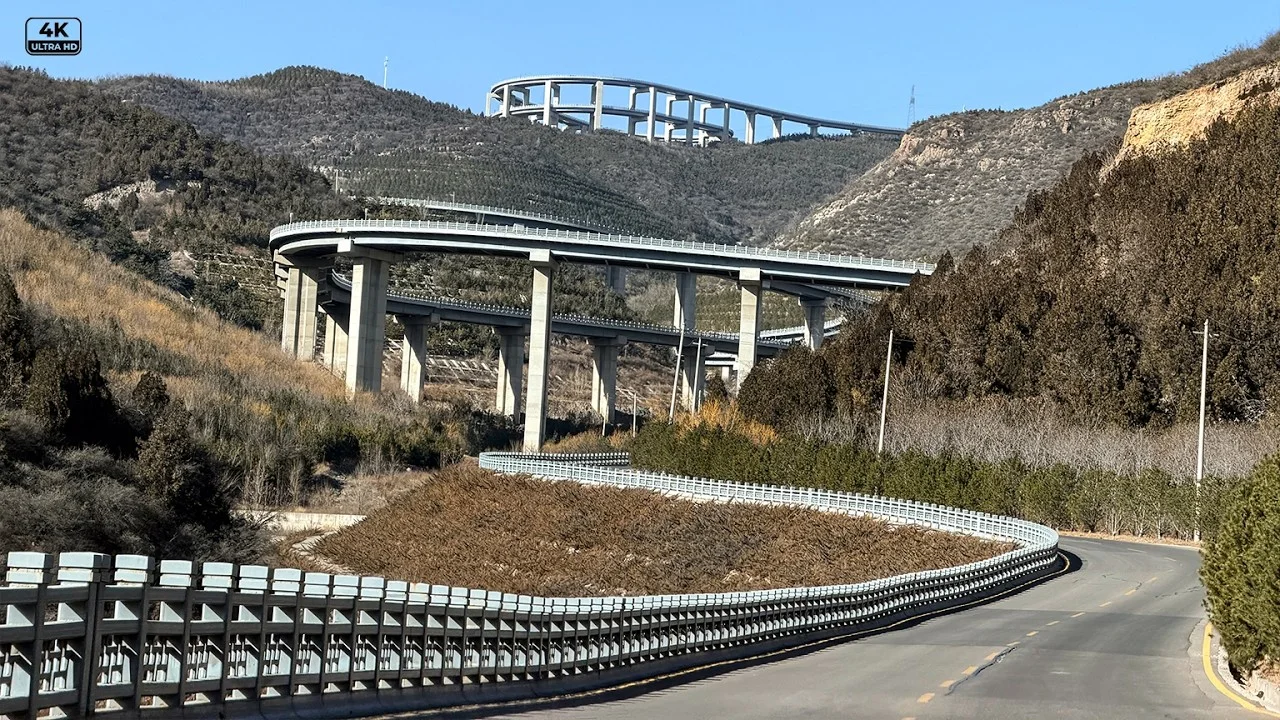 China Scenic Drive 4K | Sky Bridge Mountain Rd→Xishan Viewpoint | Taiyuan City Panorama | No Music scenic drive