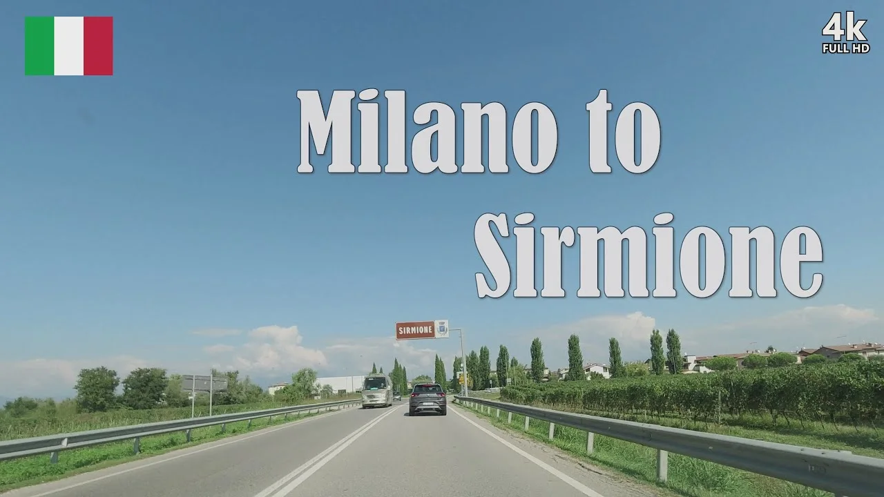 Driving from Milano to Sirmione - Stunning Countryside Views along Italy's A4 Highway scenic drive